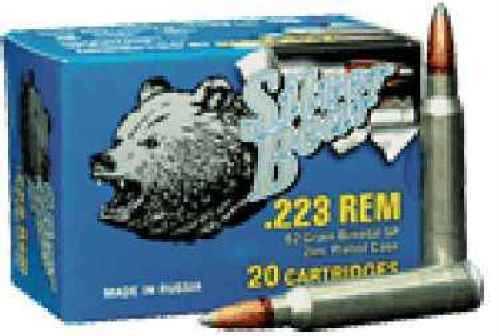 223 Remington 20 Rounds Ammunition Bear 55 Grain Hollow Point